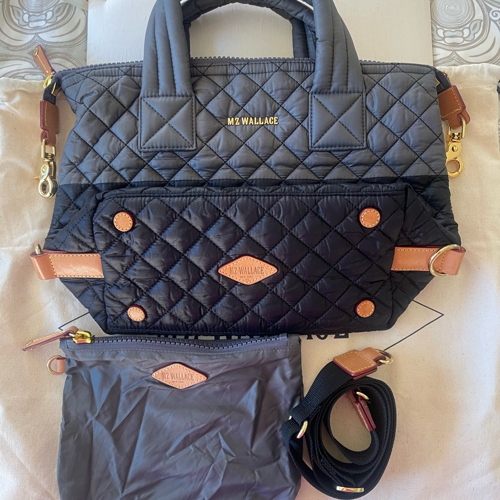 MZ Wallace Black & Grey Crossbody Bag